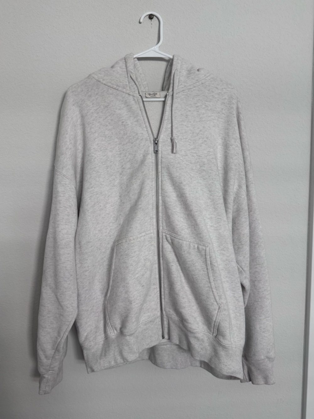 John Galt Oversized Gray Zip Up Hoodie